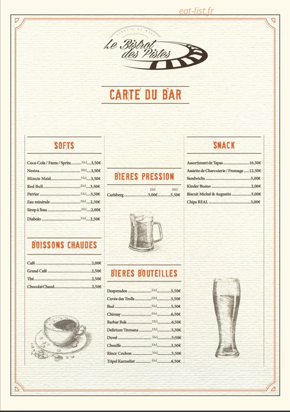 Le Bistrot des Pistes — carte page 2