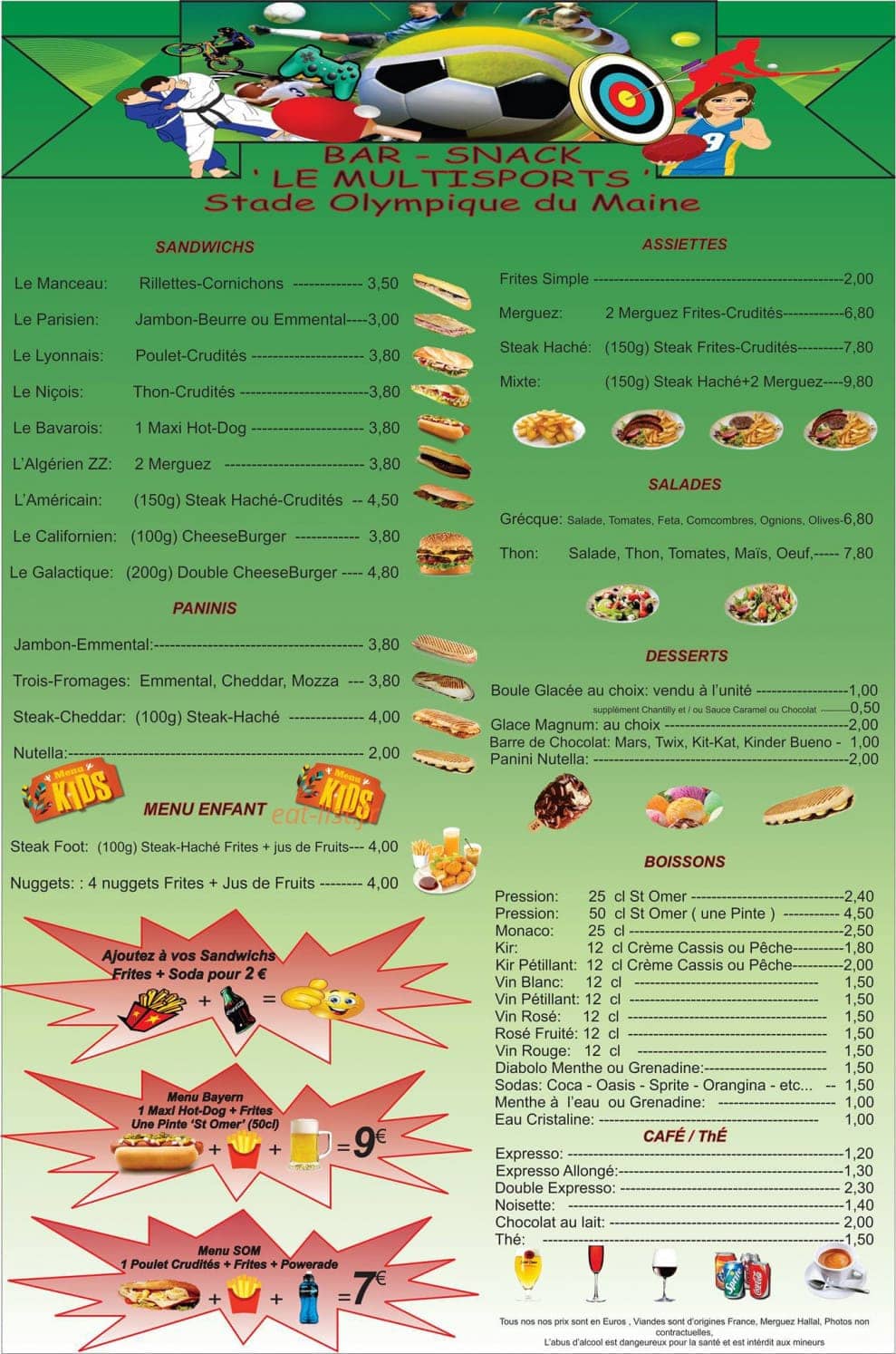 Le MultiSports — carte page 1