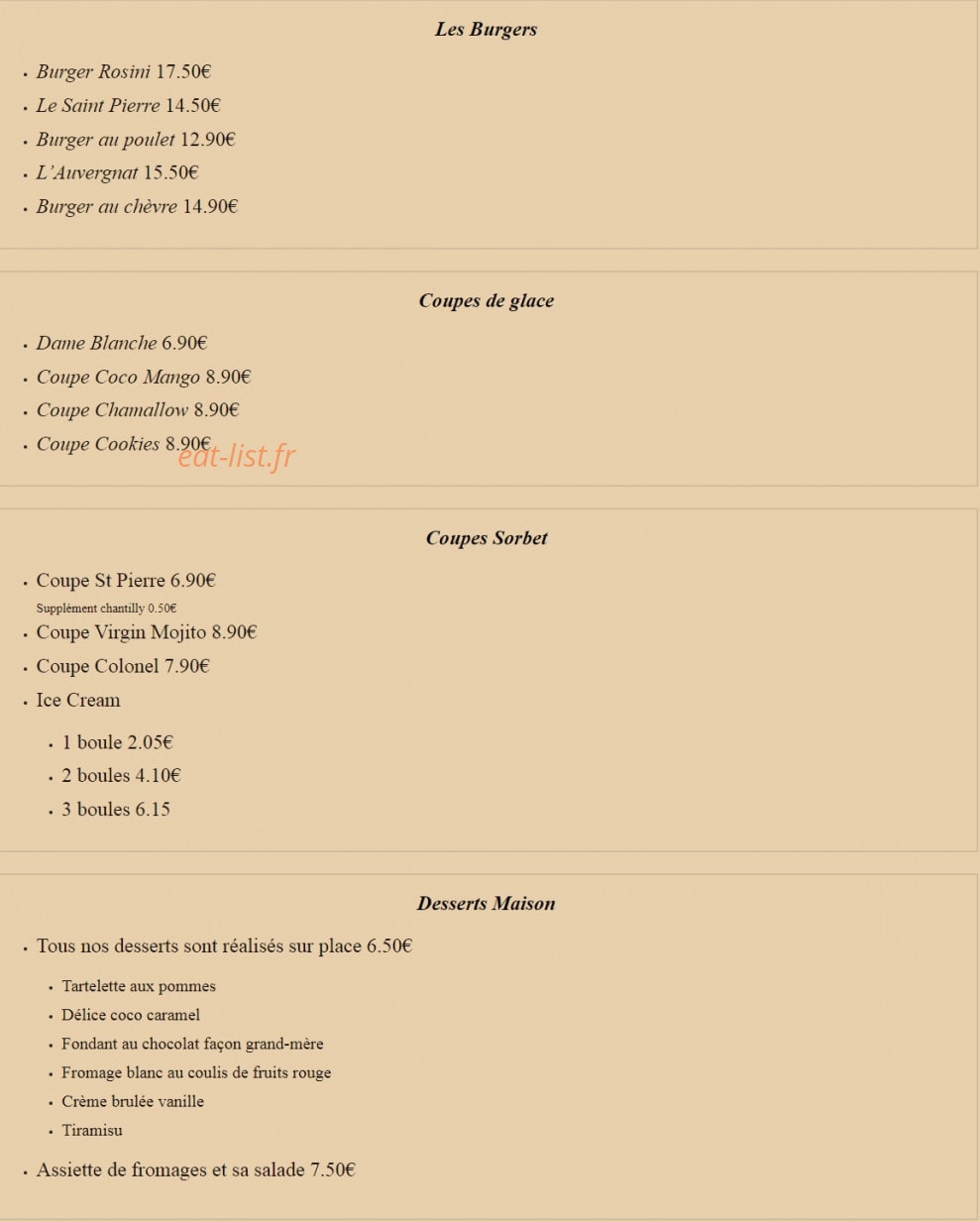 Le Saint Pierre — carte page 4