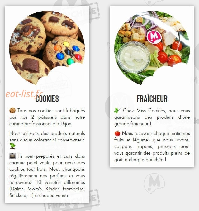 Miss Cookies Coffee — carte page 2