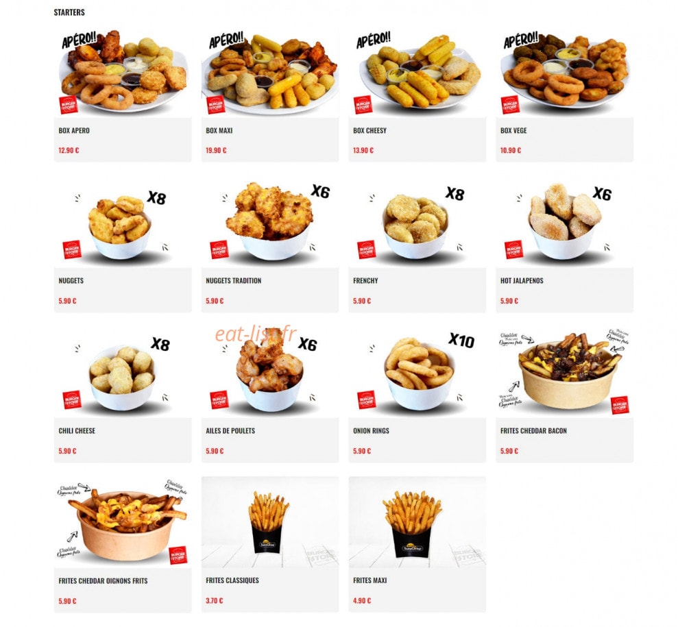 Original Burger Store — carte page 3
