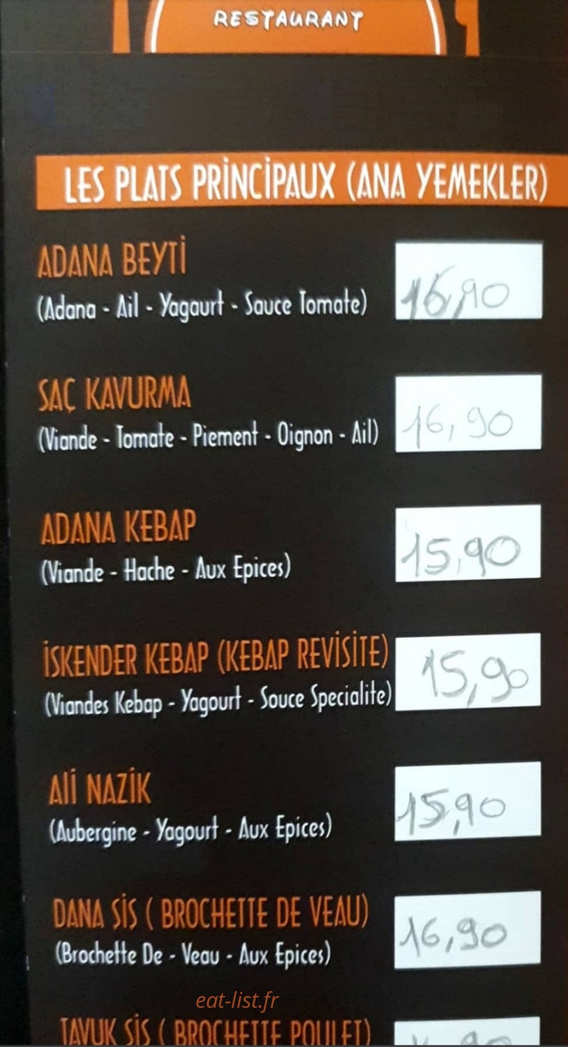 özgül barbecue — carte page 1