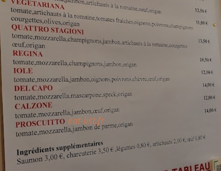 Pizza iole — carte page 2