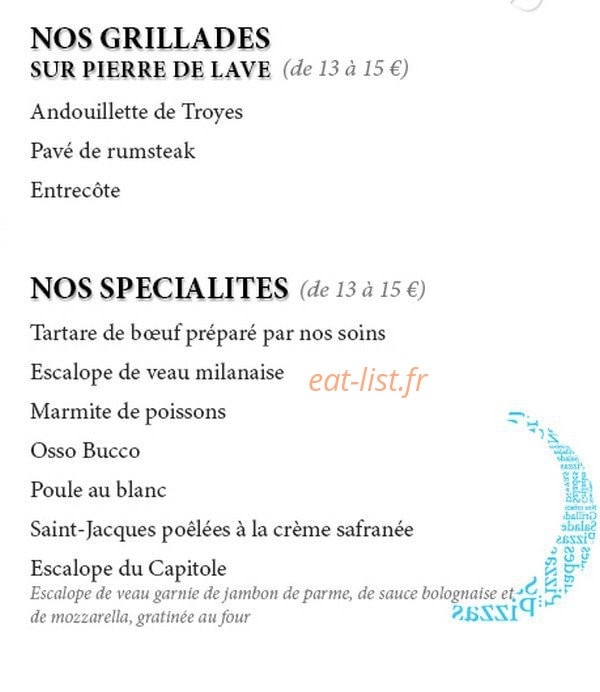 Pizzeria le capitole — carte page 4