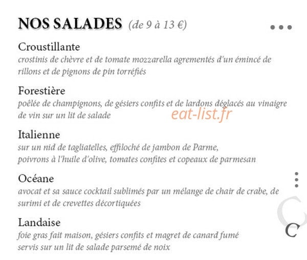 Pizzeria le capitole — carte page 1