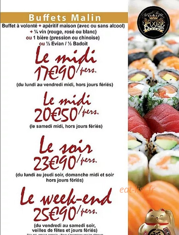 Royal Buffet — carte page 2