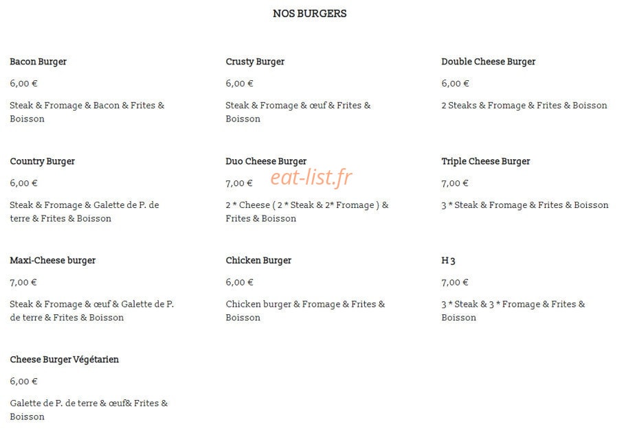 Star-food — carte page 1