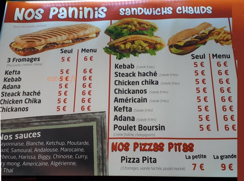 Time Kebab — carte page 1