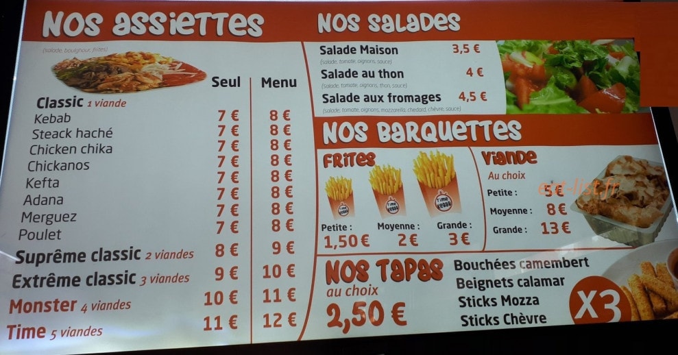 Time Kebab — carte page 3