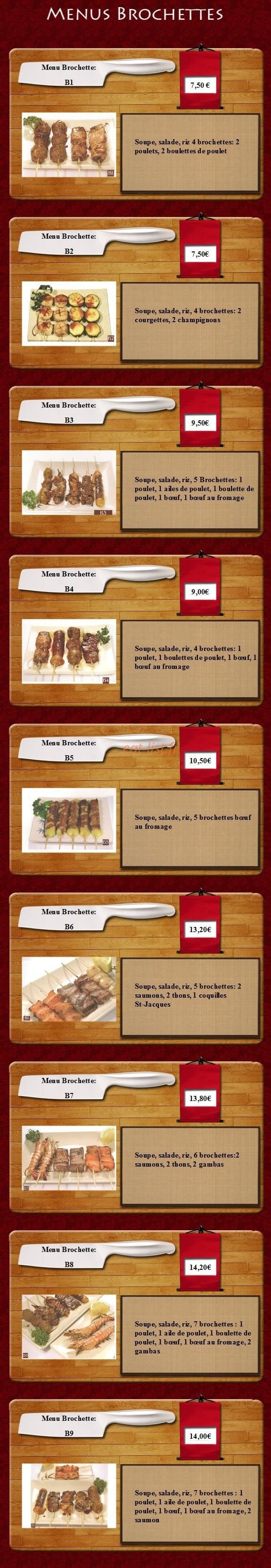Tokyo Sushi — carte page 1