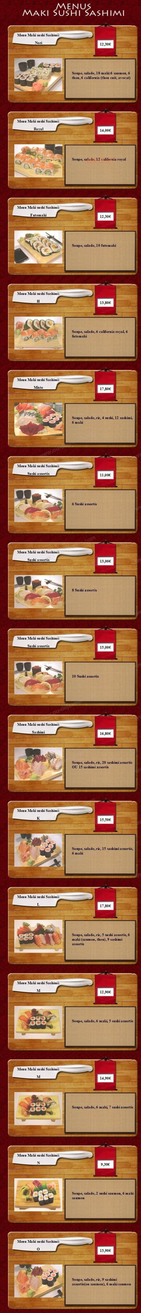 Tokyo Sushi — carte page 3
