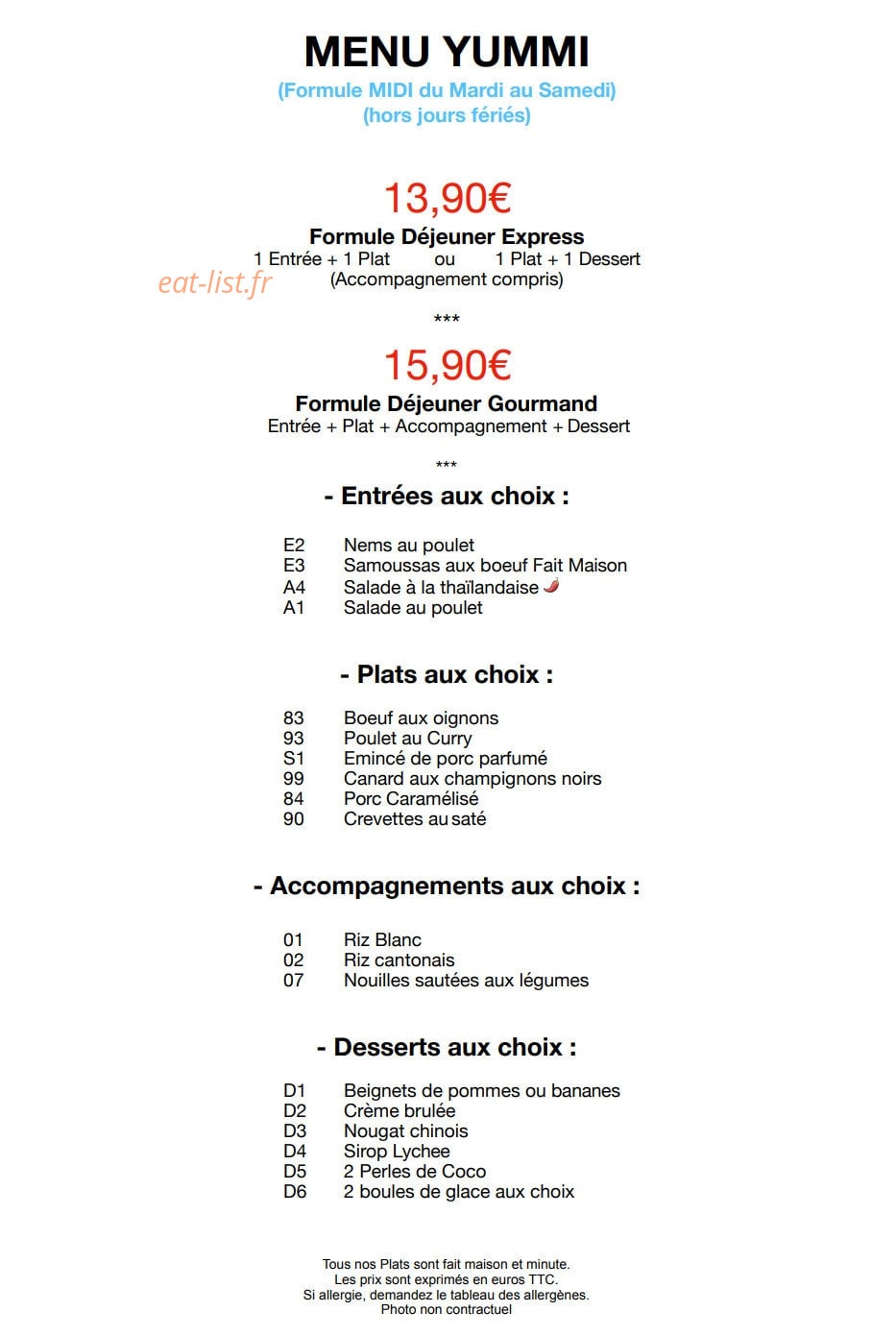 Yummi — carte page 2