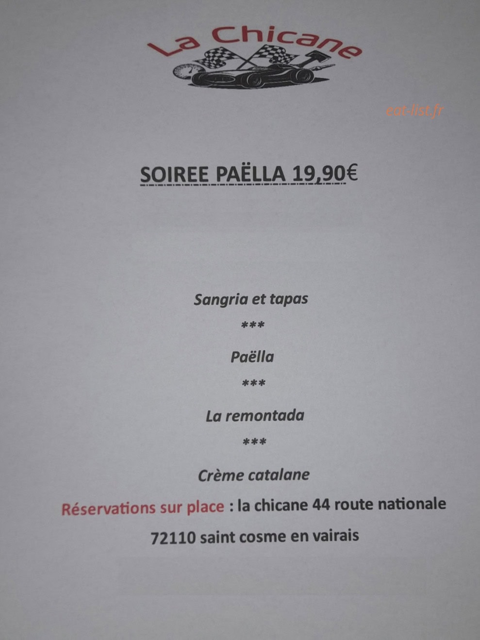 La Chicane — carte page 1