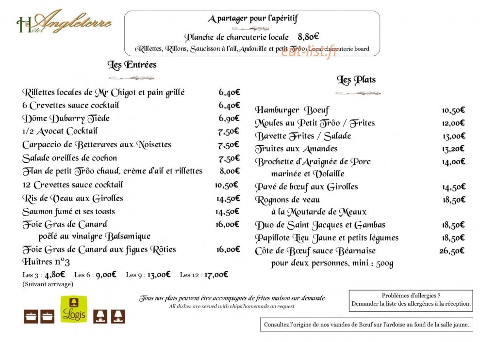 Hôtel Angleterre — carte page 7