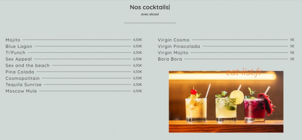 Fresnay's Café — carte page 2