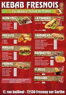 Kebab Fresnois — carte page 1