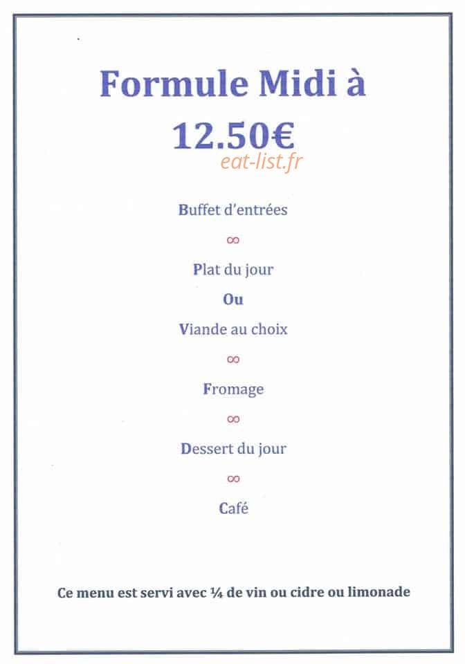 Resto Le Belem — carte page 1