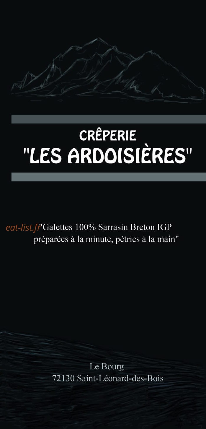 Carte et menu Crêperie Les Ardoisieres Saint-Léonard-des-Bois