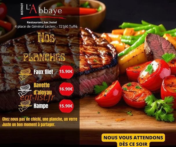 Bistrot De L'abbaye — carte page 1