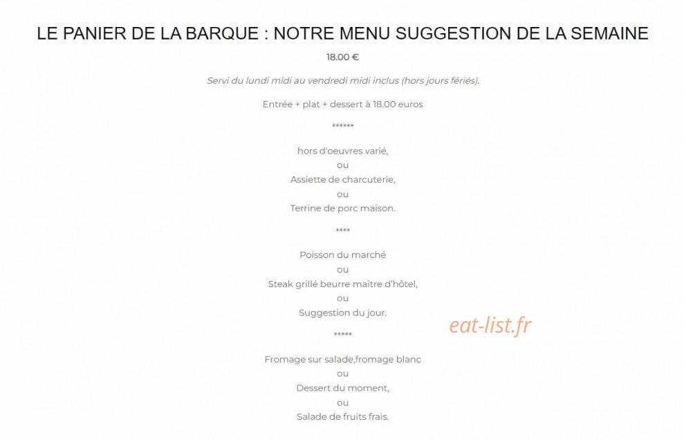 Hôtel de la Barque — carte page 6
