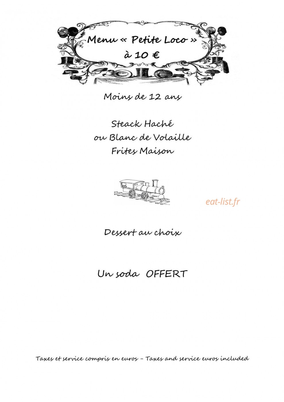 Restaurant du Chemin de Fer — carte page 4
