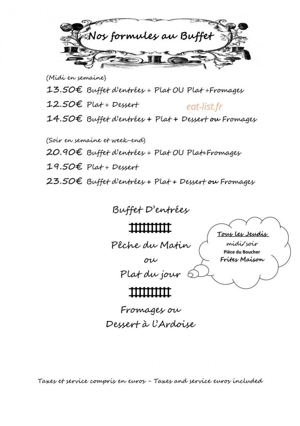 Restaurant du Chemin de Fer — carte page 3