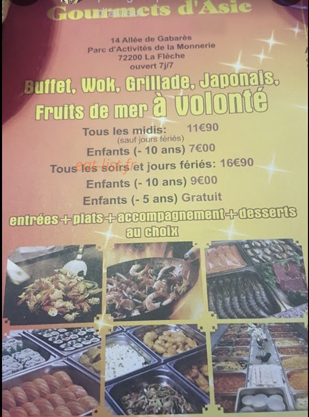 Gourmets d'Asie — carte page 1
