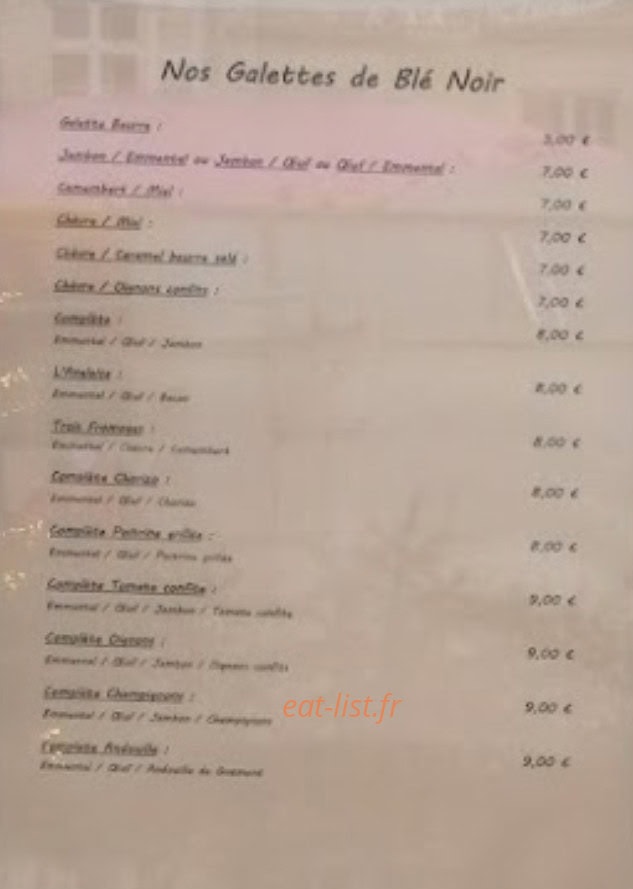 La Table d'Henri — carte page 3