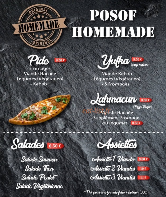 Posof Coffee — carte page 1