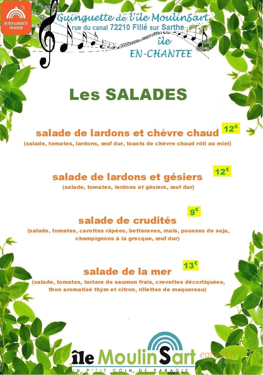 Bistrot du Moulin — carte page 5