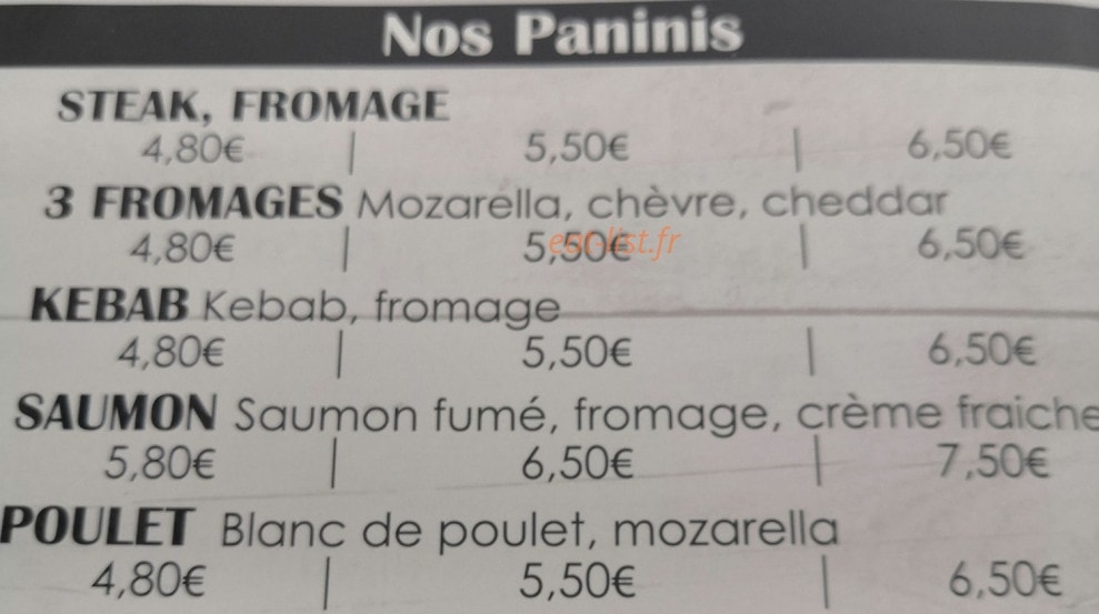 La Suze Kebab — carte page 2