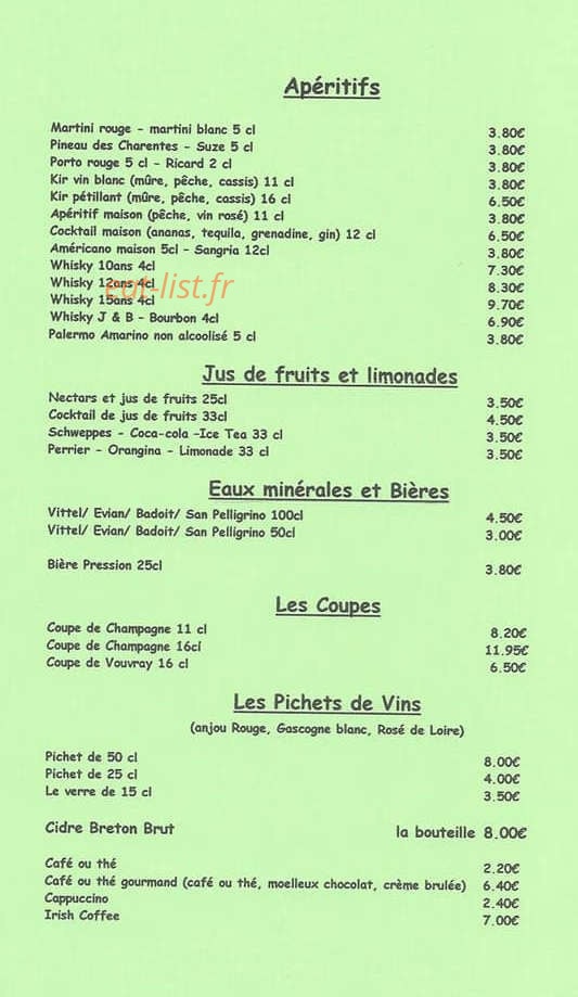 Le Lion D'or — carte page 2
