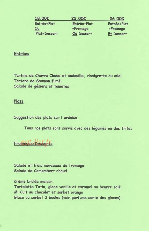 Le Lion D'or — carte page 1