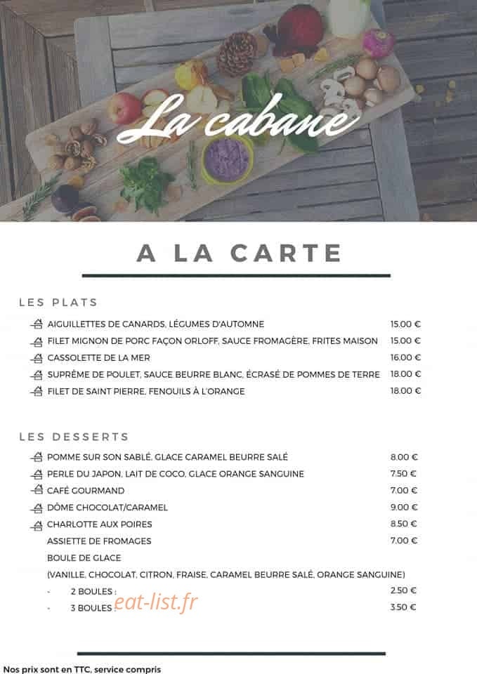 La Cabane — carte page 8
