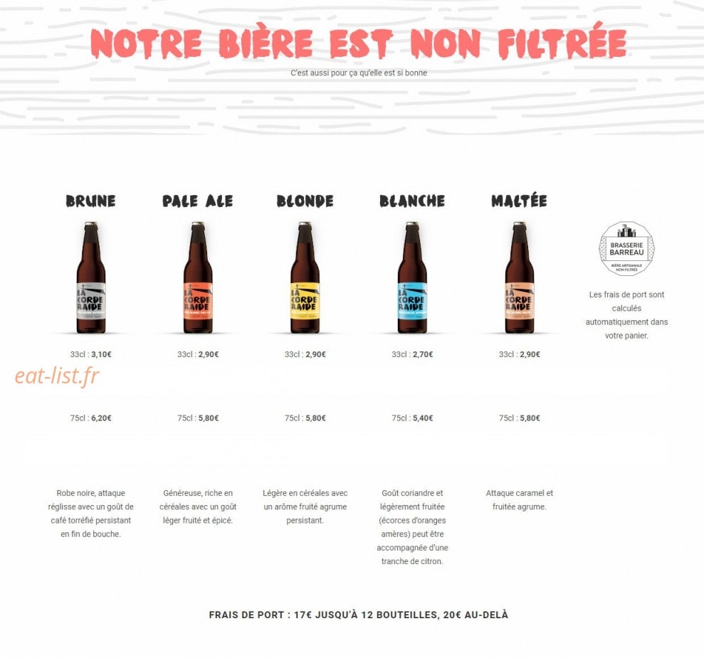 Brasserie Barreau — carte page 1