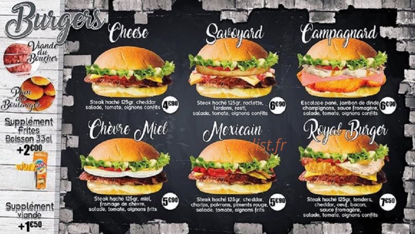 Royal food — carte page 2