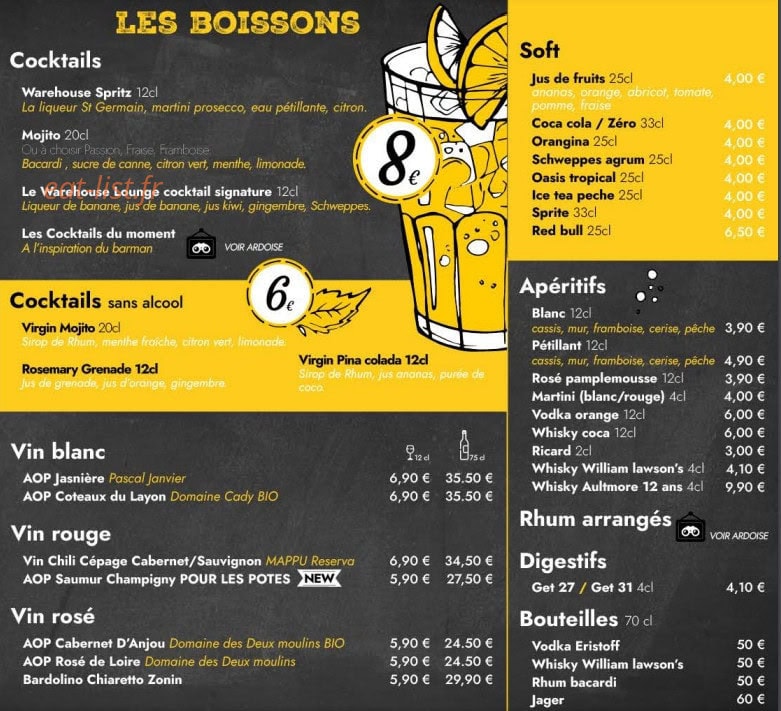Warehouse — carte page 2