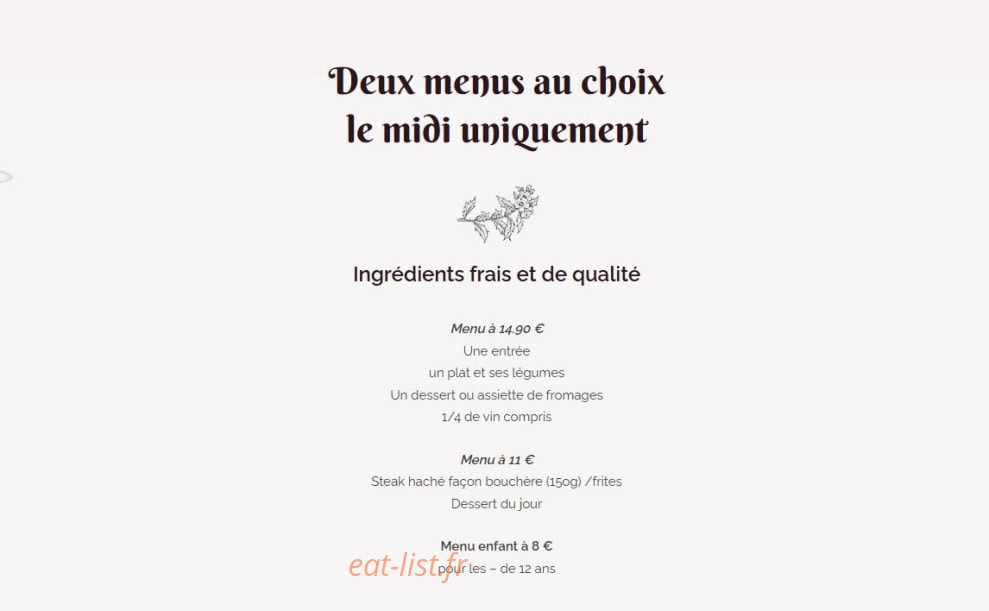 Le Petit Creux Gourmand — carte page 1