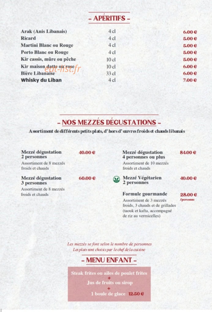 Le Libanais — carte page 4