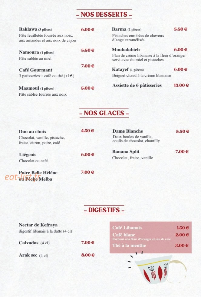 Le Libanais — carte page 6
