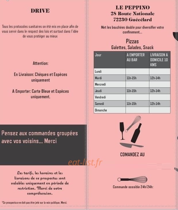 Peppina'S Pizzas — carte page 5