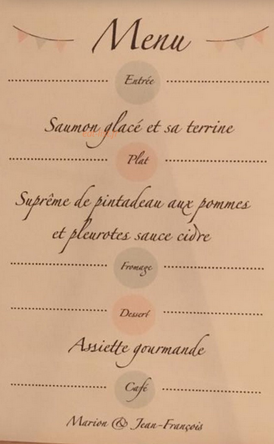 Les Gourmets Bélinois — carte page 1