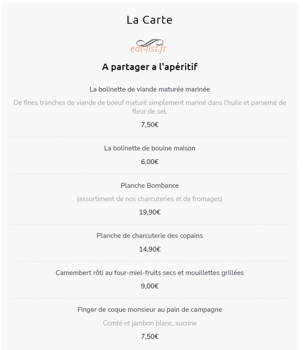 Bombance — carte page 2