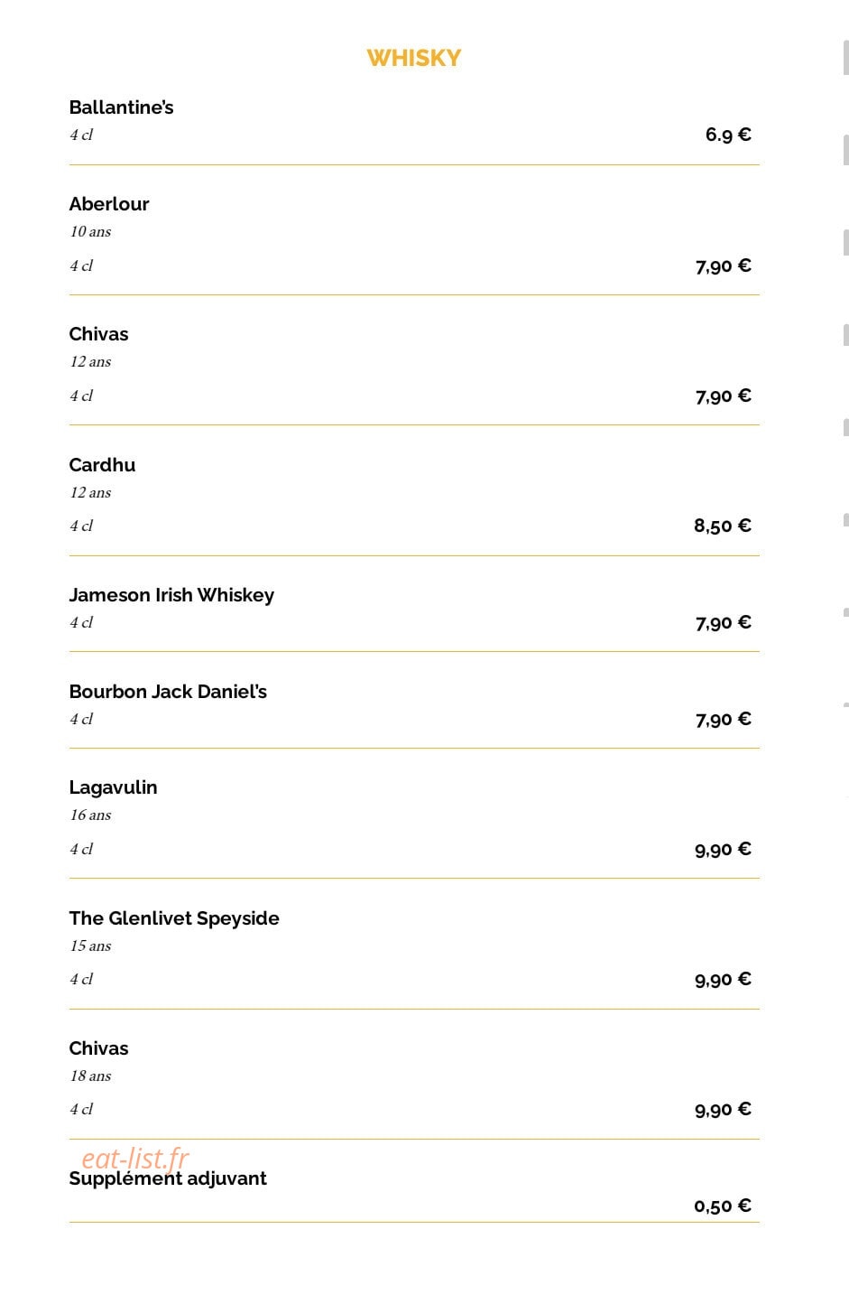 La Taverne Le Mans — carte page 20