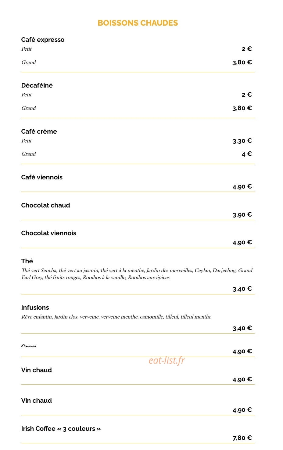 La Taverne Le Mans — carte page 29