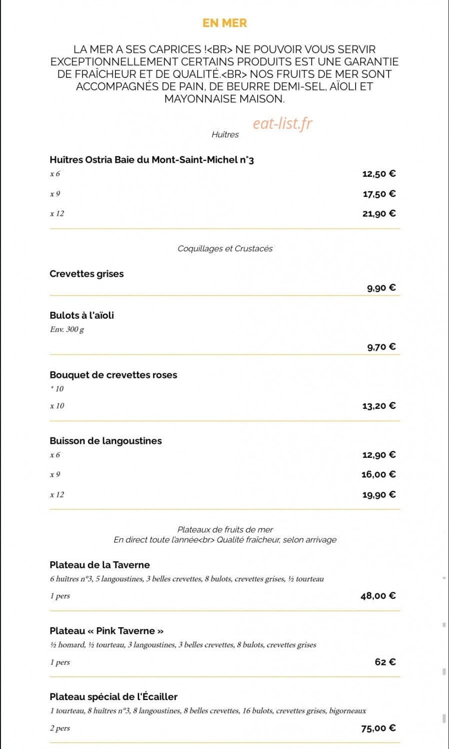 La Taverne Le Mans — carte page 3