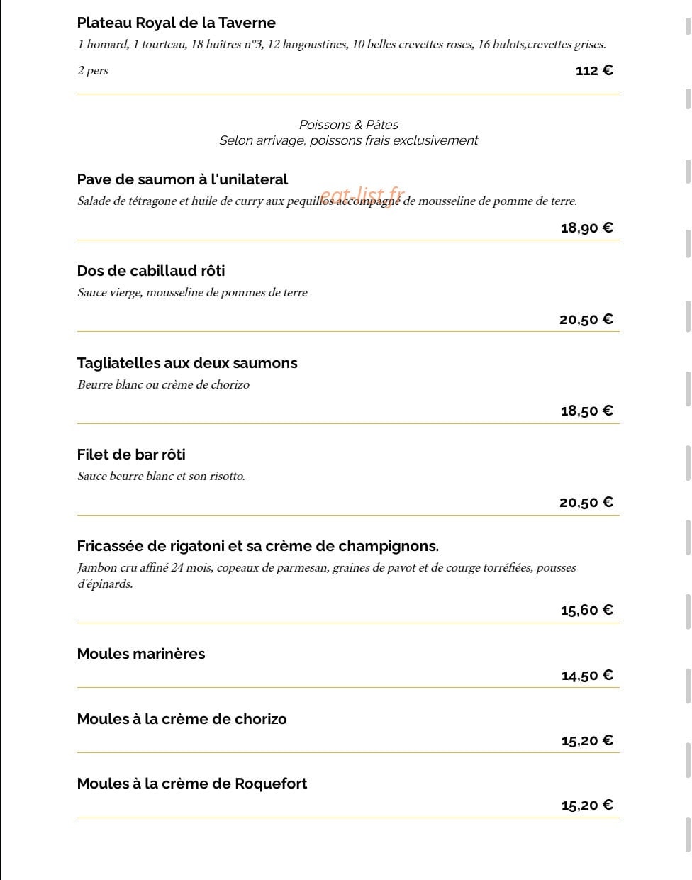 La Taverne Le Mans — carte page 4