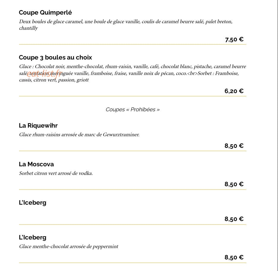 La Taverne Le Mans — carte page 15