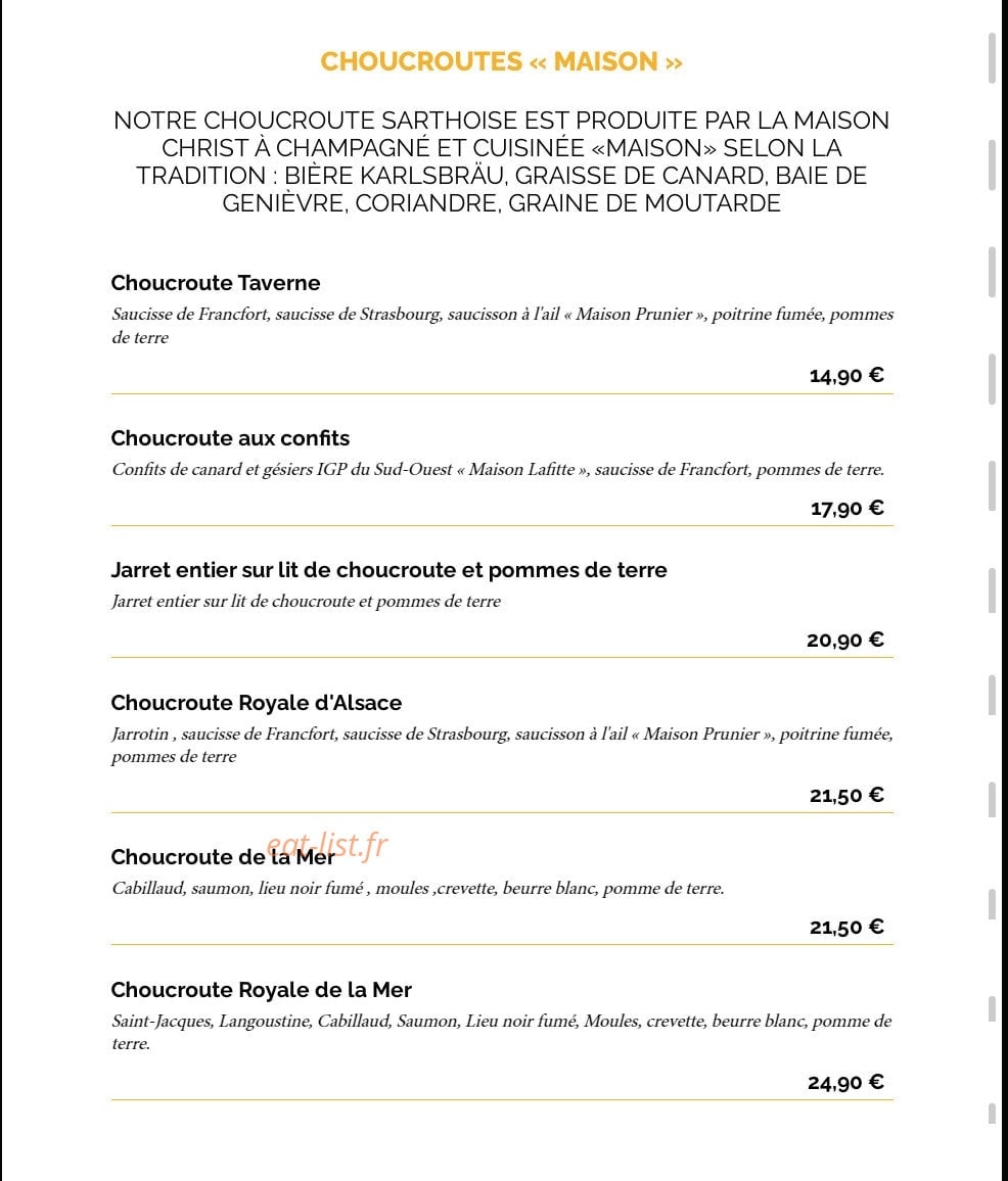 La Taverne Le Mans — carte page 5