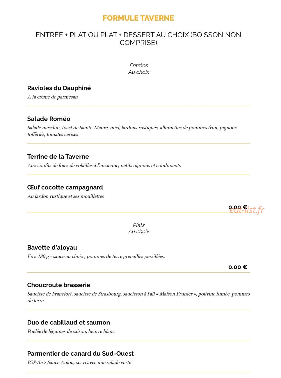 La Taverne Le Mans — carte page 9